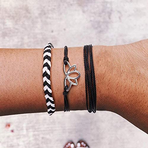 Softones VSCO String Wave Bracelets for Women Girls Handmade Colorful Waterproof Adjustable Braided Beach Bracelet Set for Women - Image 2